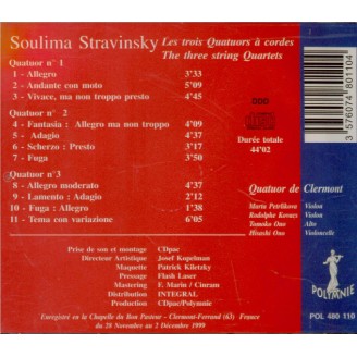 STRAVINSKY - Quatuor de Cler - Trois quatuors à cordes